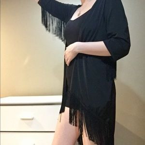 SEDUCTIONS Black Fringe Kimono🔅